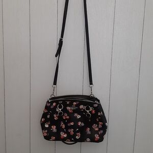 Floral Black Coach Crossbody Bag